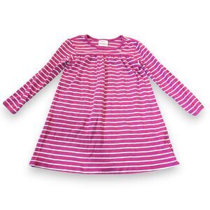 Hanna Andersson Pink White Stripe Play Pullover Dress Long Sleeve Girls 110 US 5